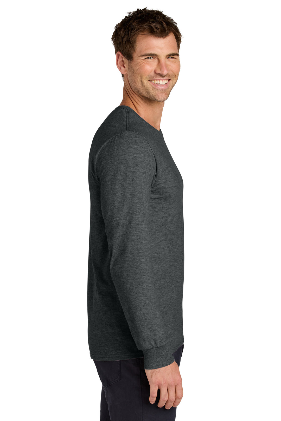 BlkHthr Jerzees Classics Unisex Cotton Long Sleeve T-Shirt 363L
