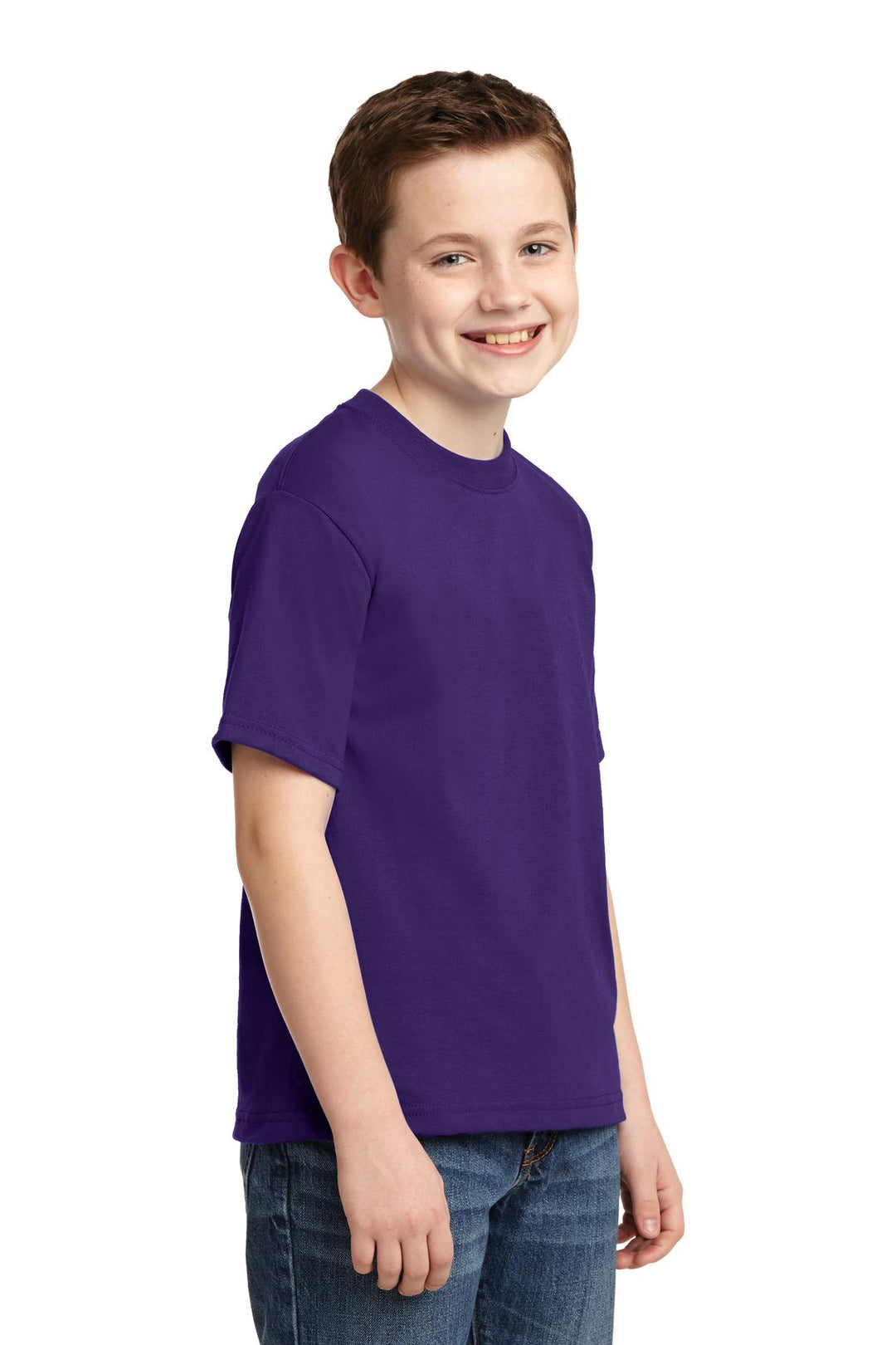 Deep Purple Jerzees - Youth Dri-Power 50/50 Cotton/Poly T-Shirt. 29B