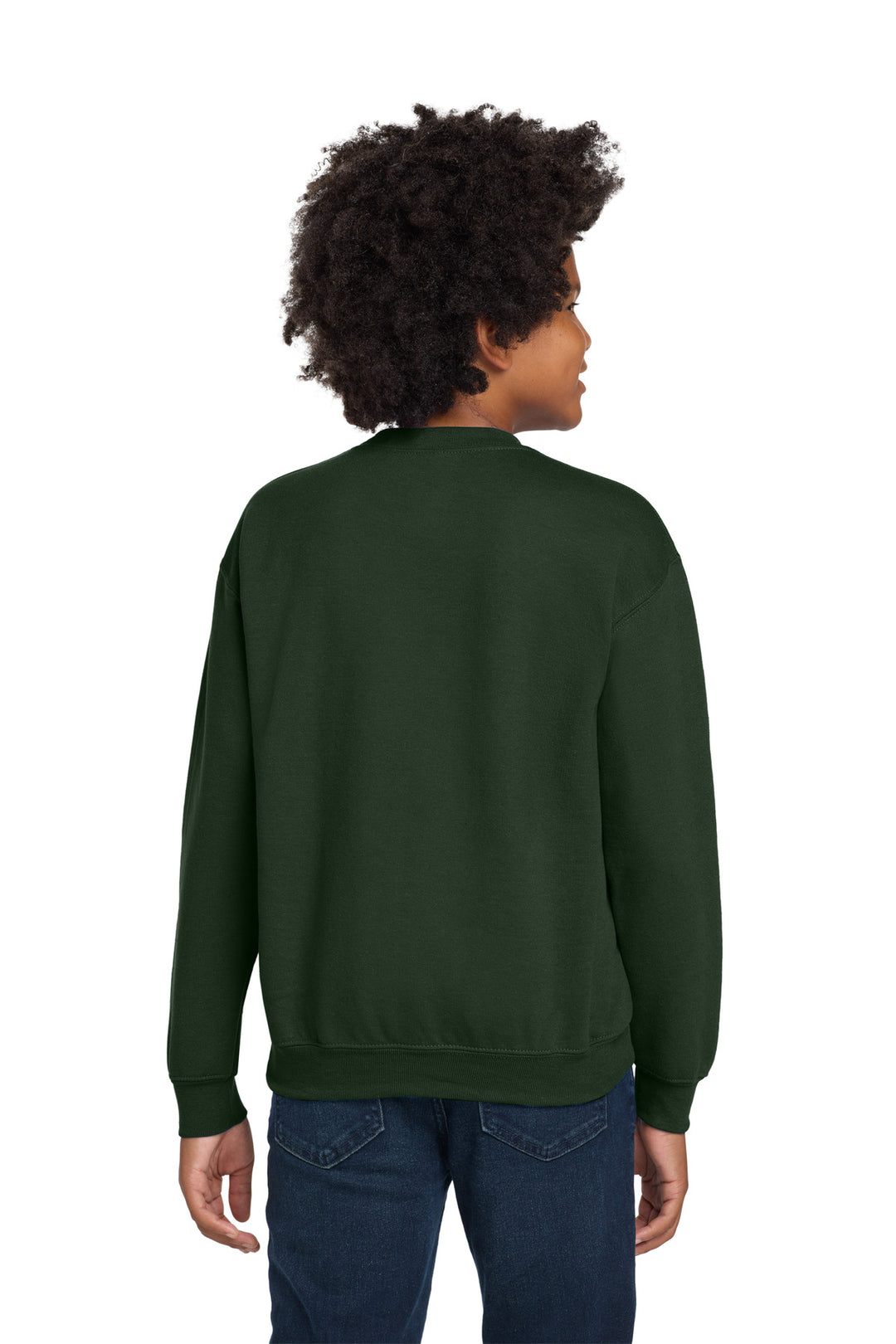 Forest Gildan Youth Heavy Blend Crewneck Sweatshirt. 18000B