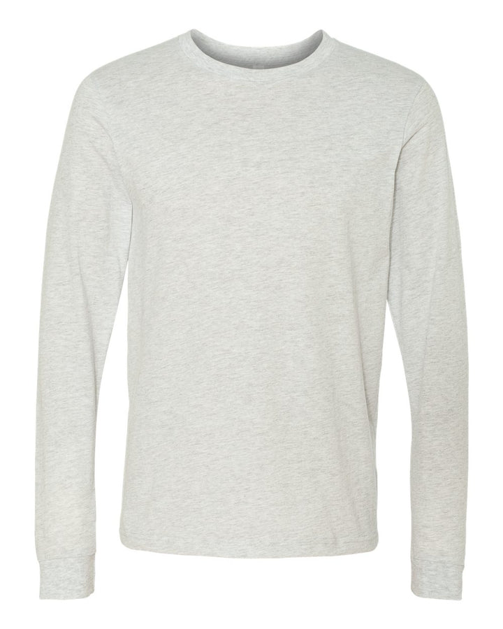 Front View of Ash Jersey Long Sleeve Tee - 3501