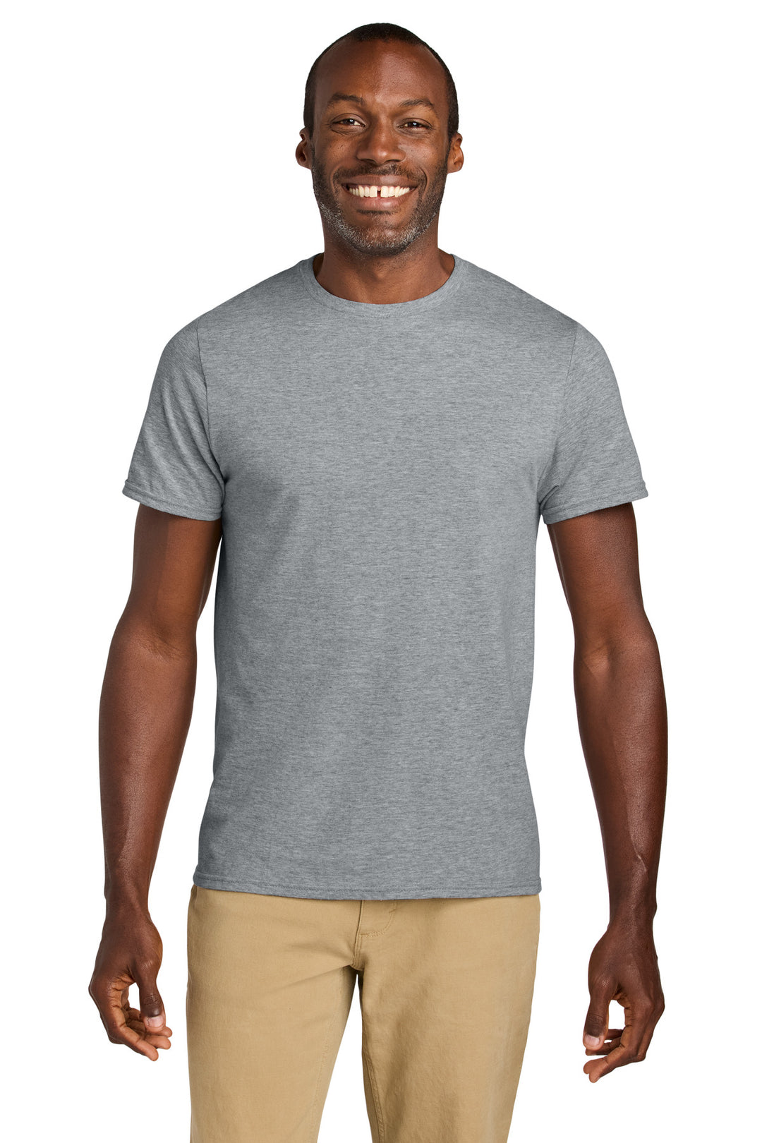 Front View of Ath Heather Jerzees Classics Unisex Cotton T-Shirt 363M