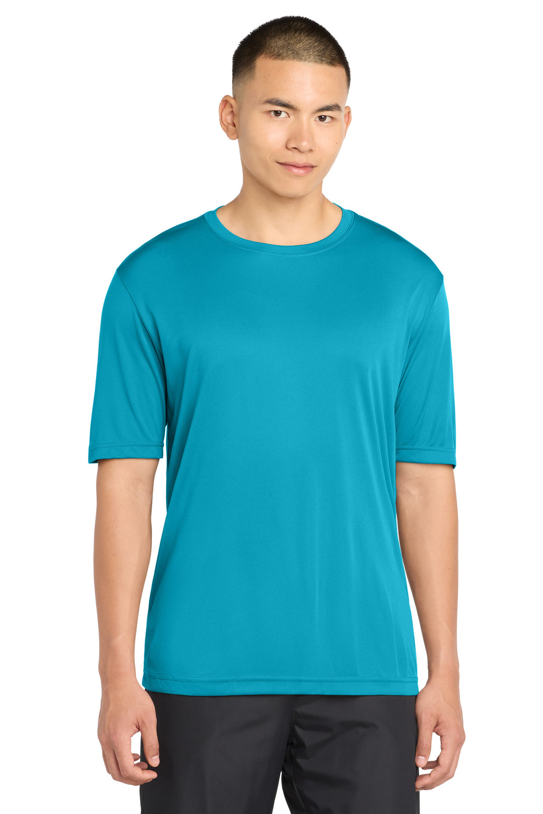 Front View of Atomic Blue Sport-Tek PosiCharge Competitor Tee. ST350