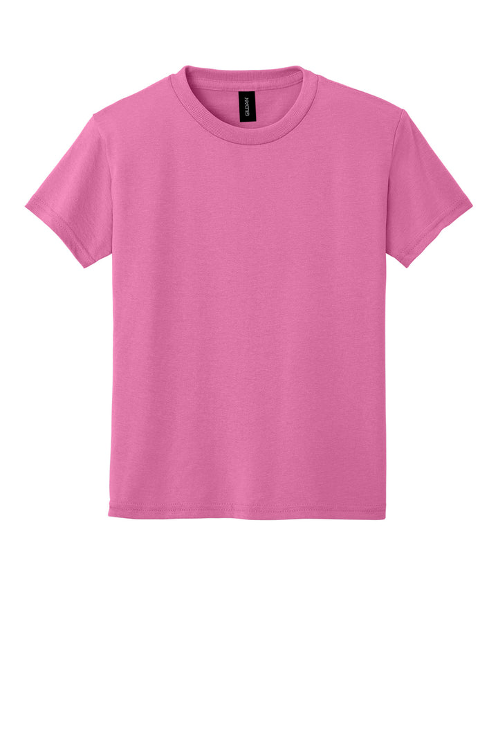 Front View of Azalea Gildan Youth DryBlend 50 Cotton/50 Poly T-Shirt. 8000B