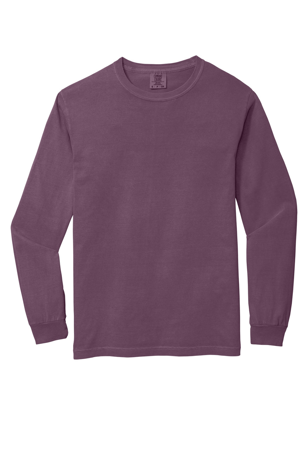 Front View of Berry COMFORT COLORS Heavyweight Ring Spun Long Sleeve Tee. 6014