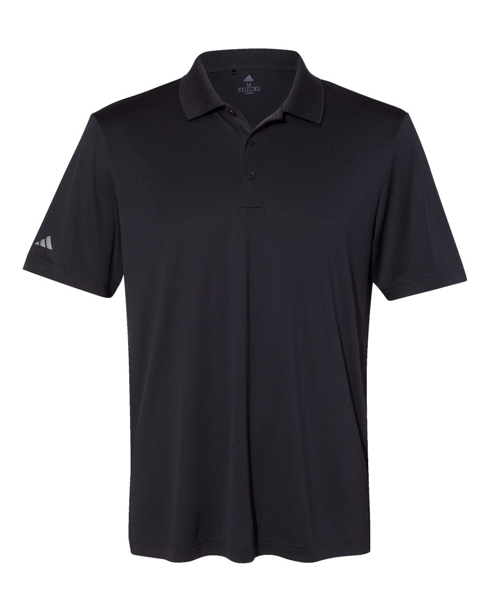 Front View of Black Performance Polo - A230