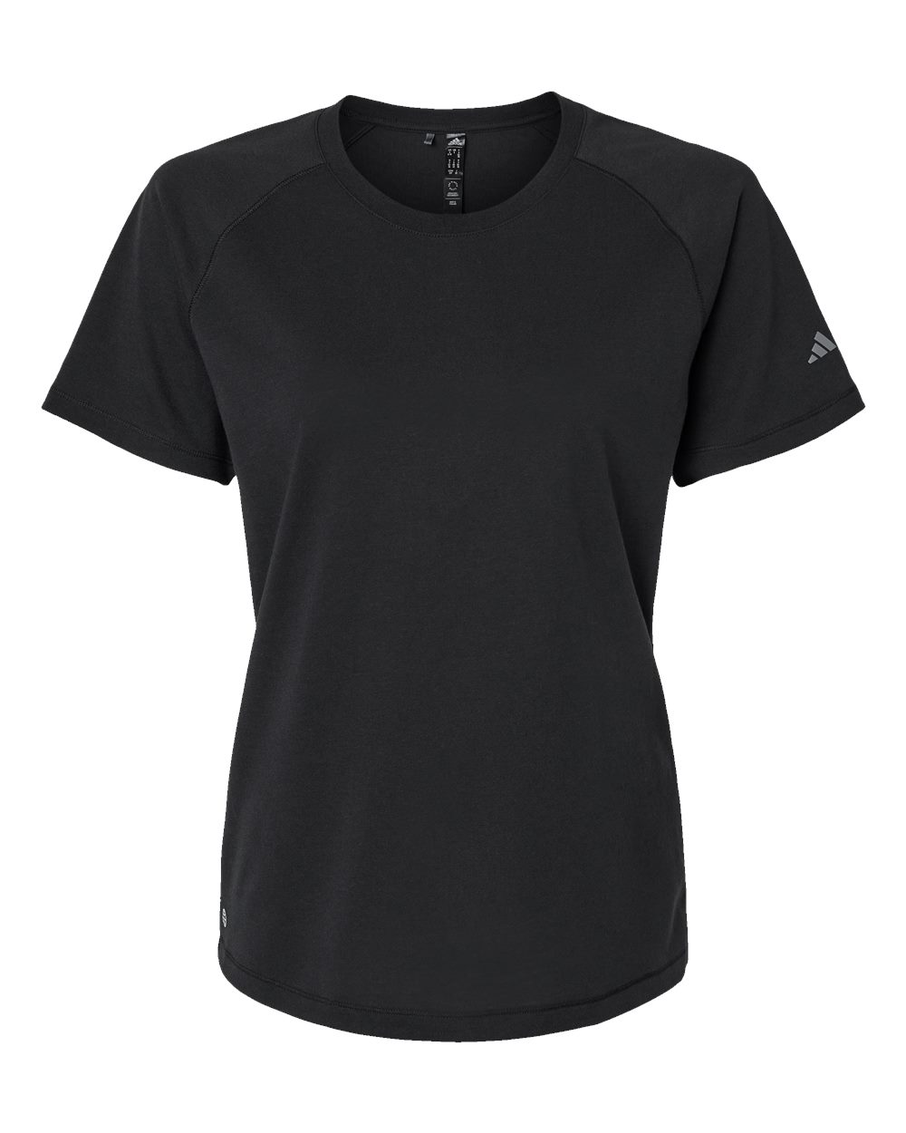 Front View of Black Women's Blended T-Shirt - A557