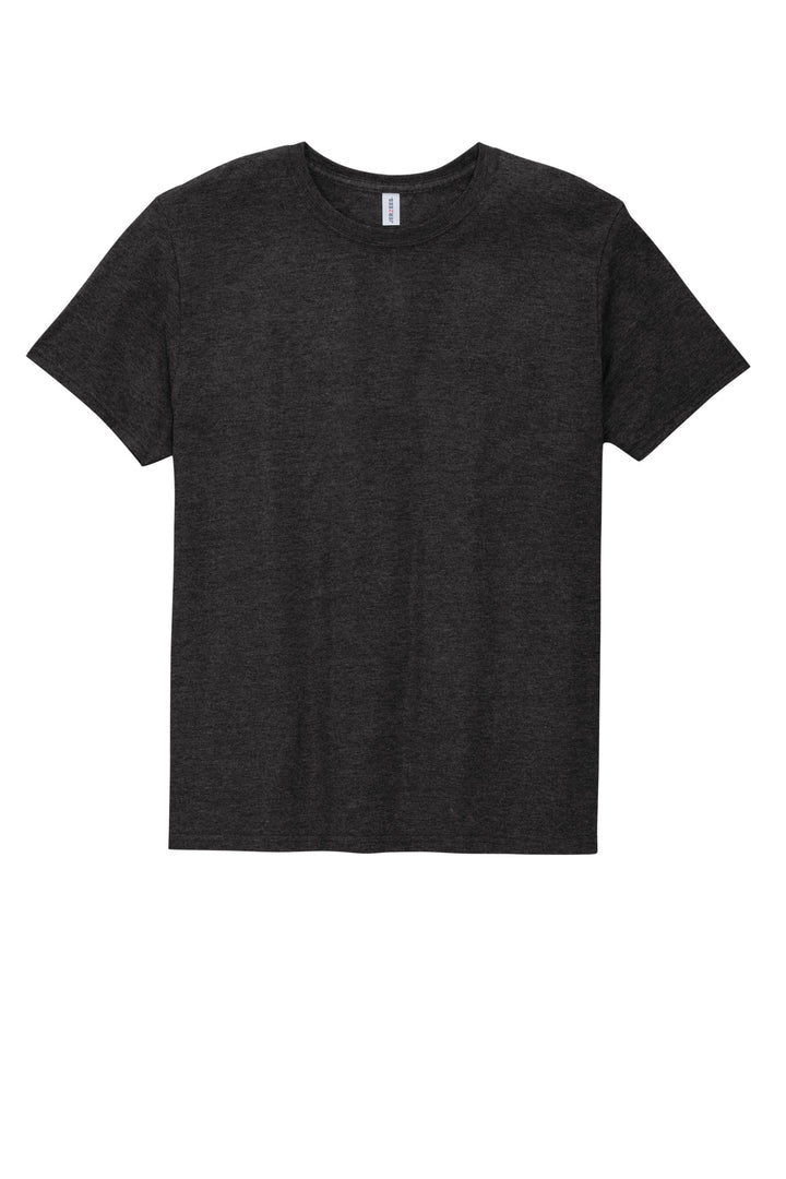 Front View of BlkInkHtr Jerzees Premium Blend Ring Spun T-Shirt 560M