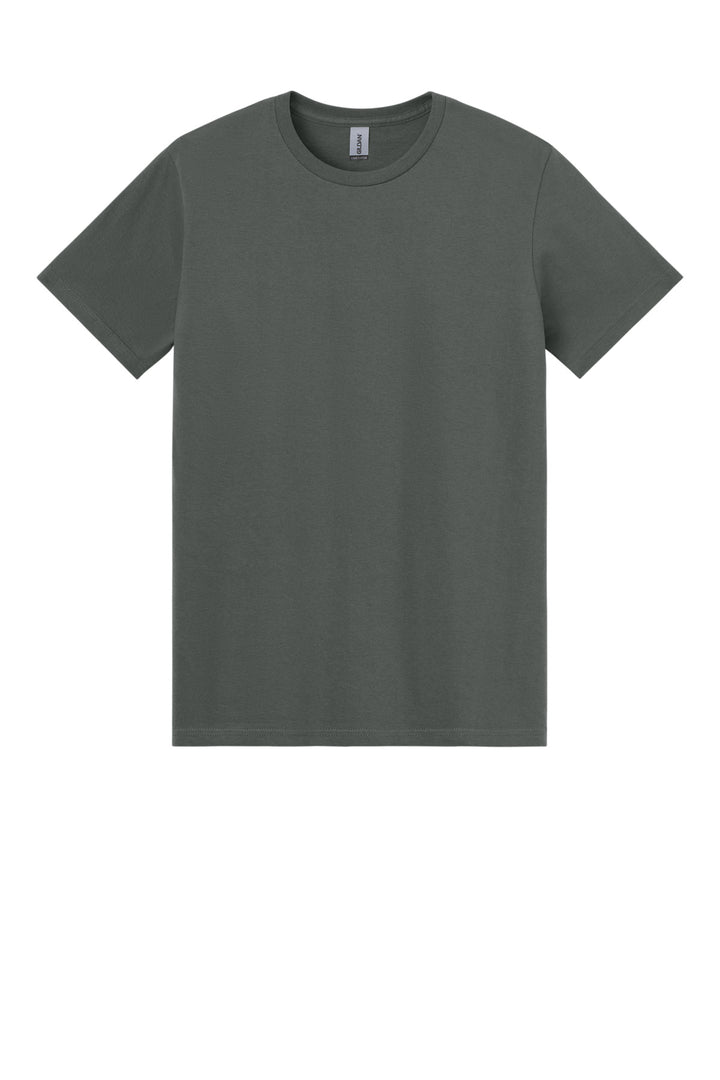 Front View of Charcoal Gildan Light Cotton Tee 3000