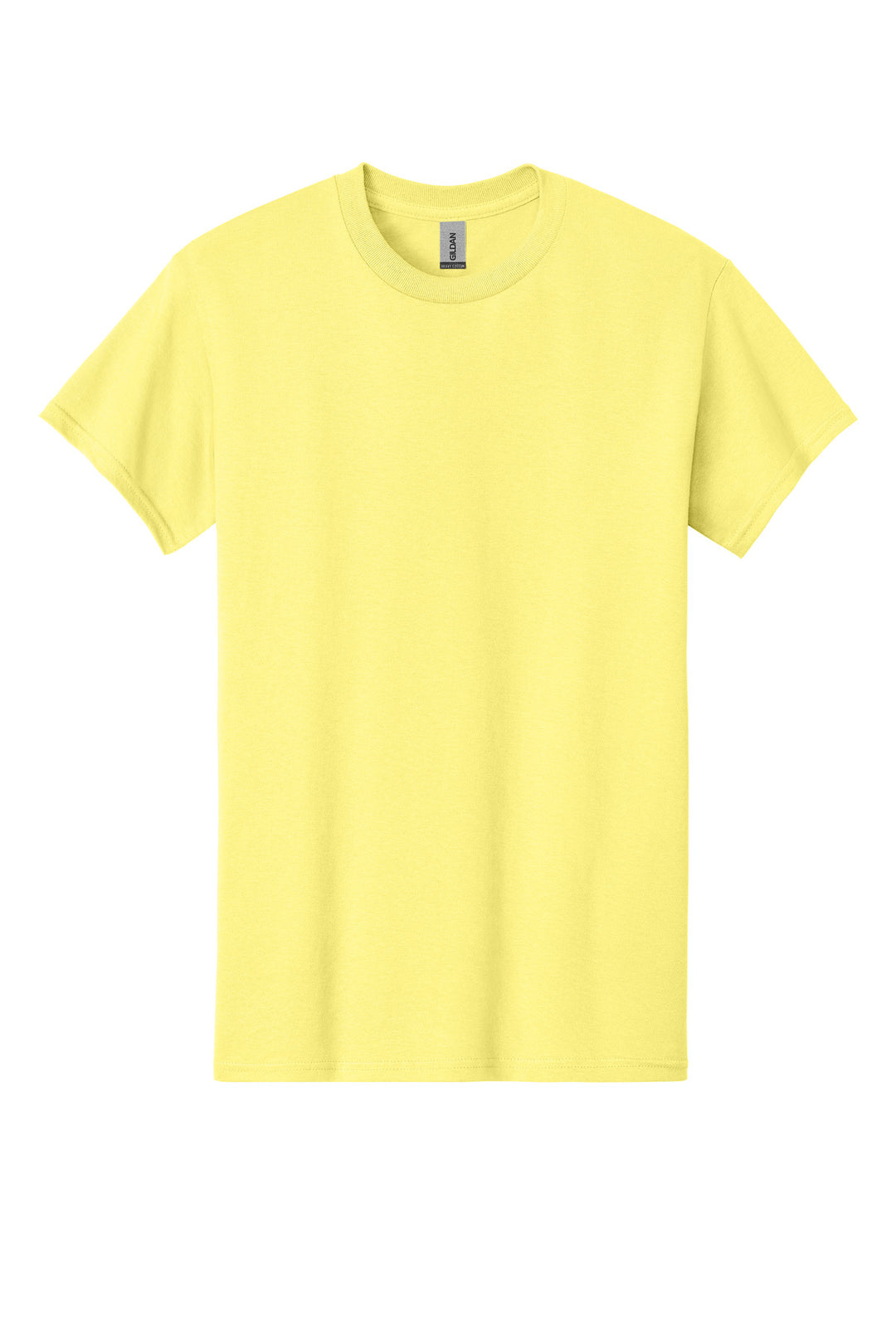 Front View of Cornsilk Gildan - Heavy Cotton 100% Cotton T-Shirt. 5000