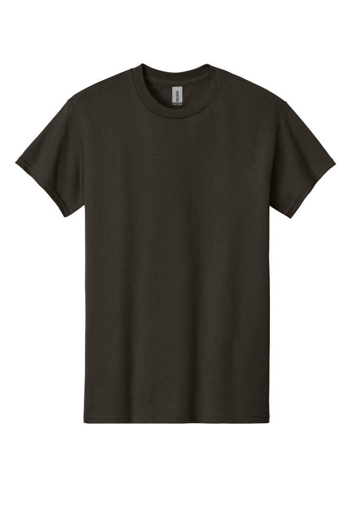 Front View of Dark Chocolate Gildan - Heavy Cotton 100% Cotton T-Shirt. 5000