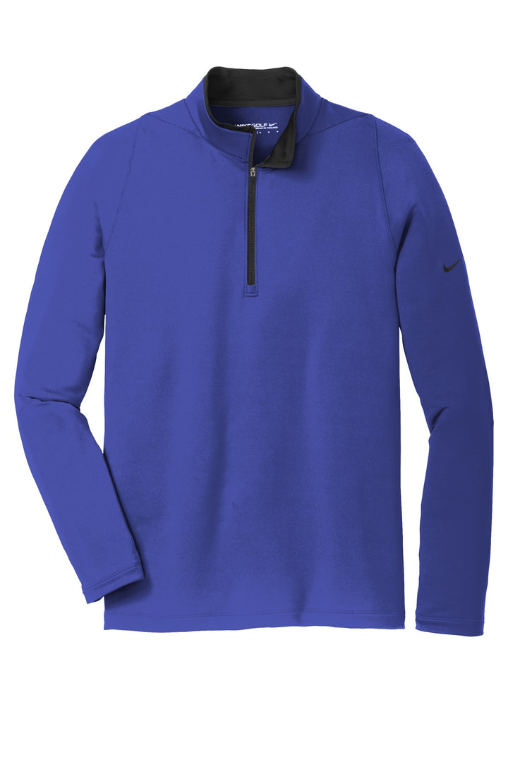 Front View of Deep Royal/Blk Nike Dri-FIT Stretch 1/2-Zip Cover-Up. 779795