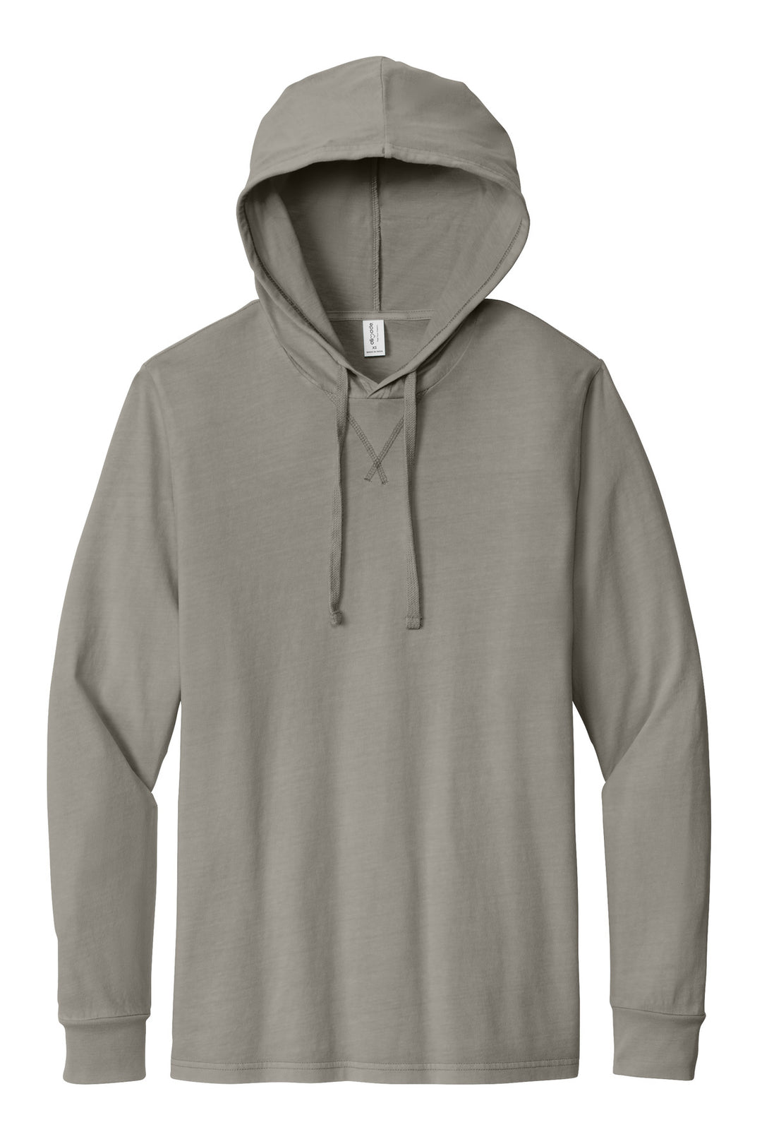 Front View of DrftwdGrey Allmade Unisex Mineral Dye Organic Cotton Hoodie Tee AL6305