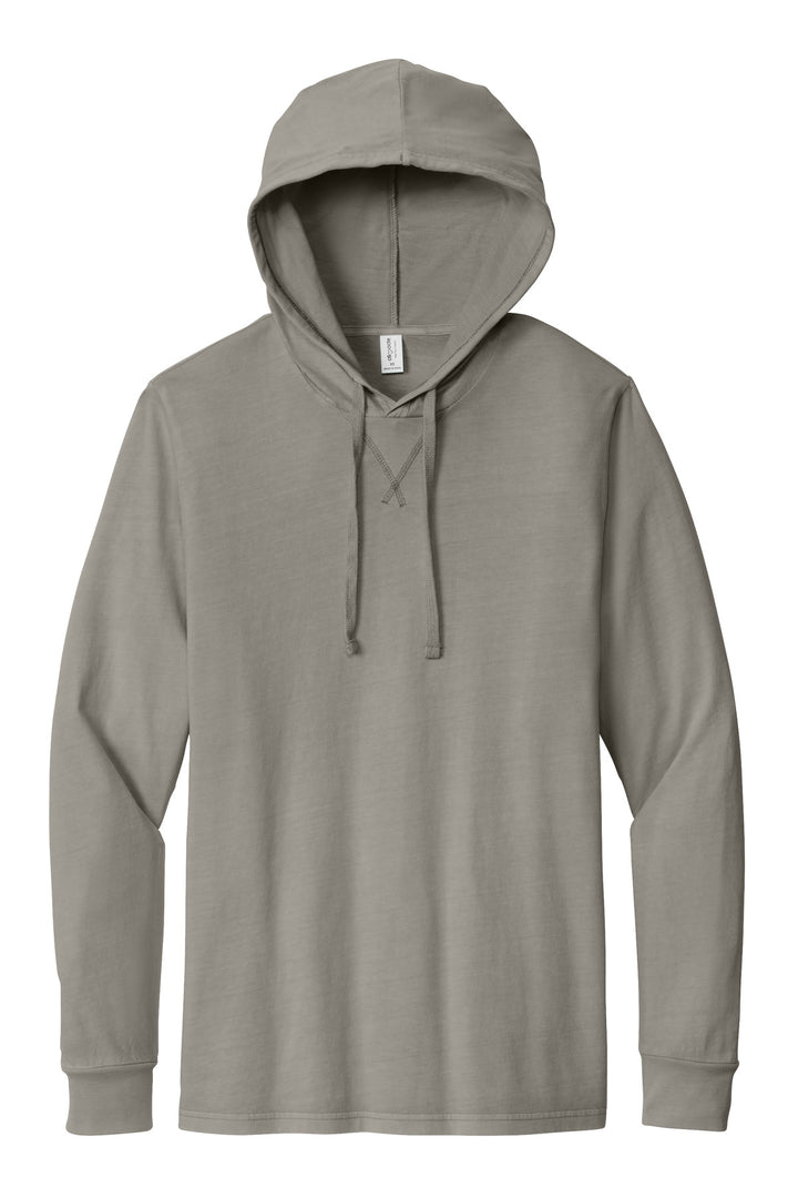 Front View of DrftwdGrey Allmade Unisex Mineral Dye Organic Cotton Hoodie Tee AL6305