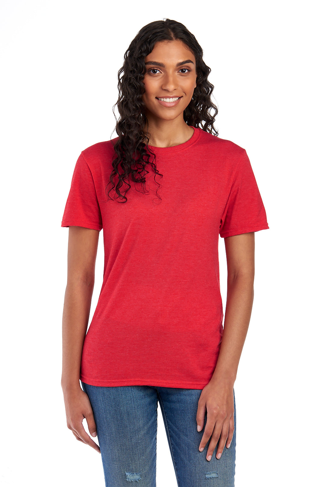 Front View of FieryRdHt Jerzees Premium Blend Ring Spun T-Shirt 560M