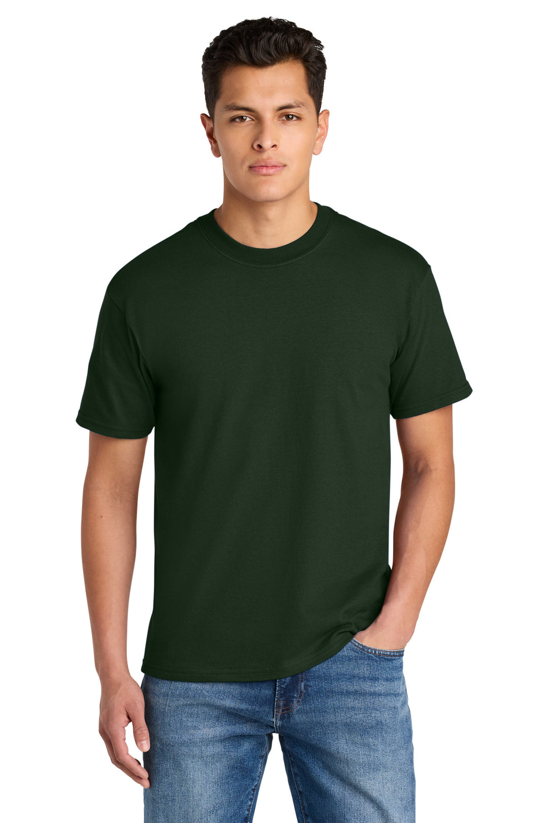 Front View of ForestGrn Gildan Hammer Maxweight Tee 75000