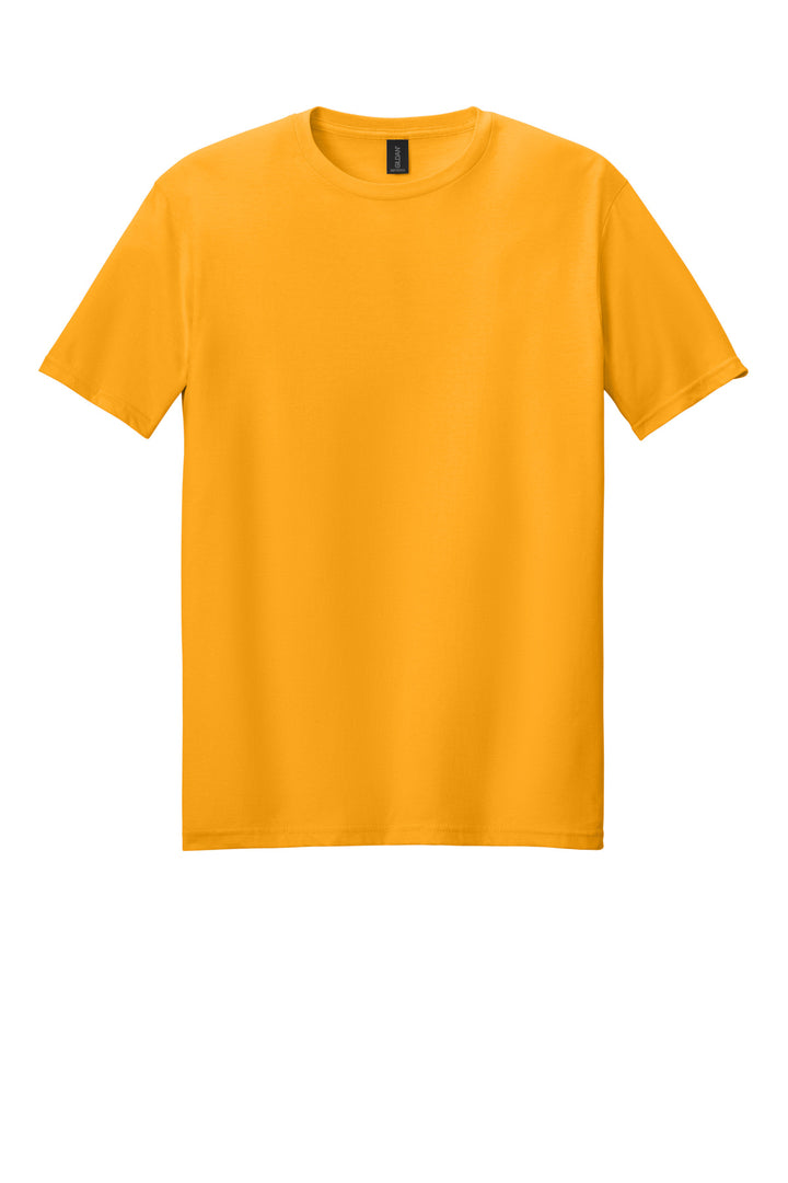 Front View of Gold Gildan Softstyle T-Shirt. 64000