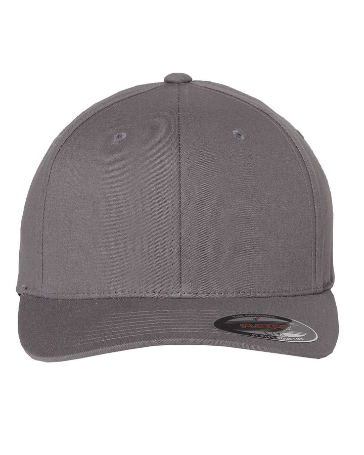 Front View of Grey V-Flexfit® Cotton Twill Cap - 5001