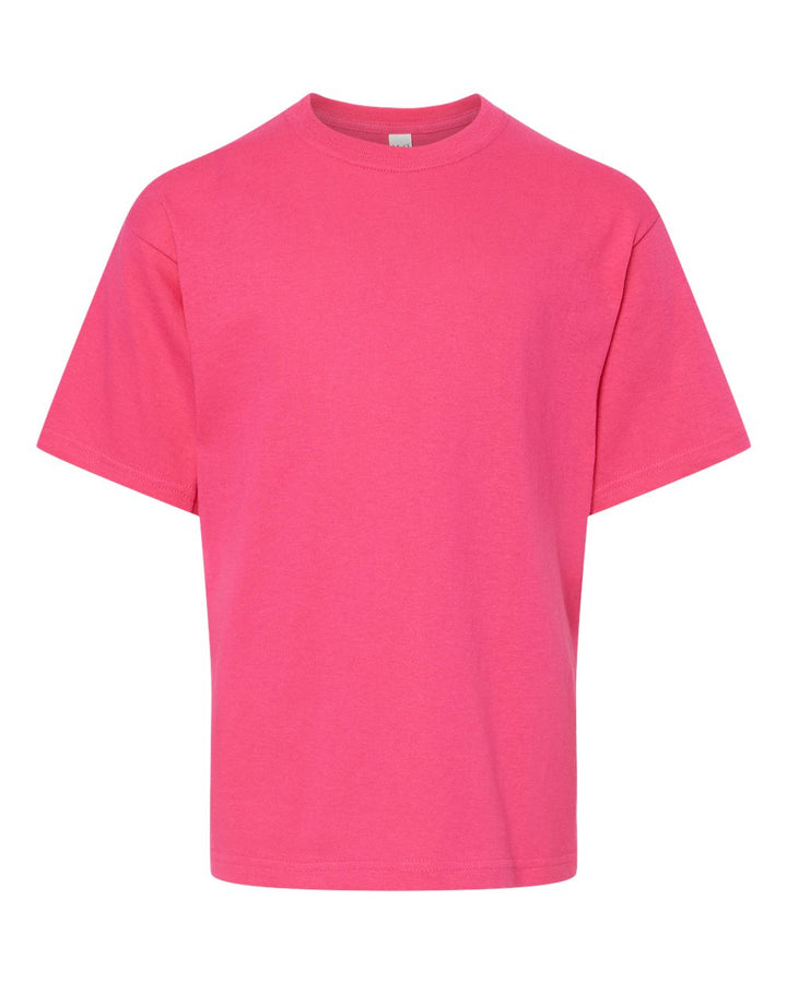 Front View of Heliconia Youth Gold Soft Touch T-Shirt - 4850