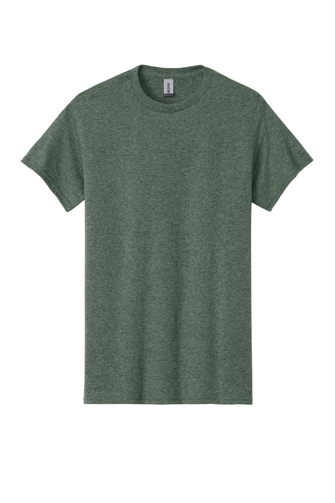 Front View of Hthr Mltry Grn Gildan - Heavy Cotton 100% Cotton T-Shirt. 5000