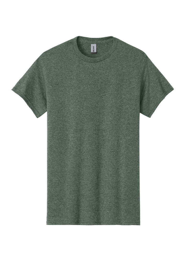 Front View of Hthr Mltry Grn Gildan - Heavy Cotton 100% Cotton T-Shirt. 5000