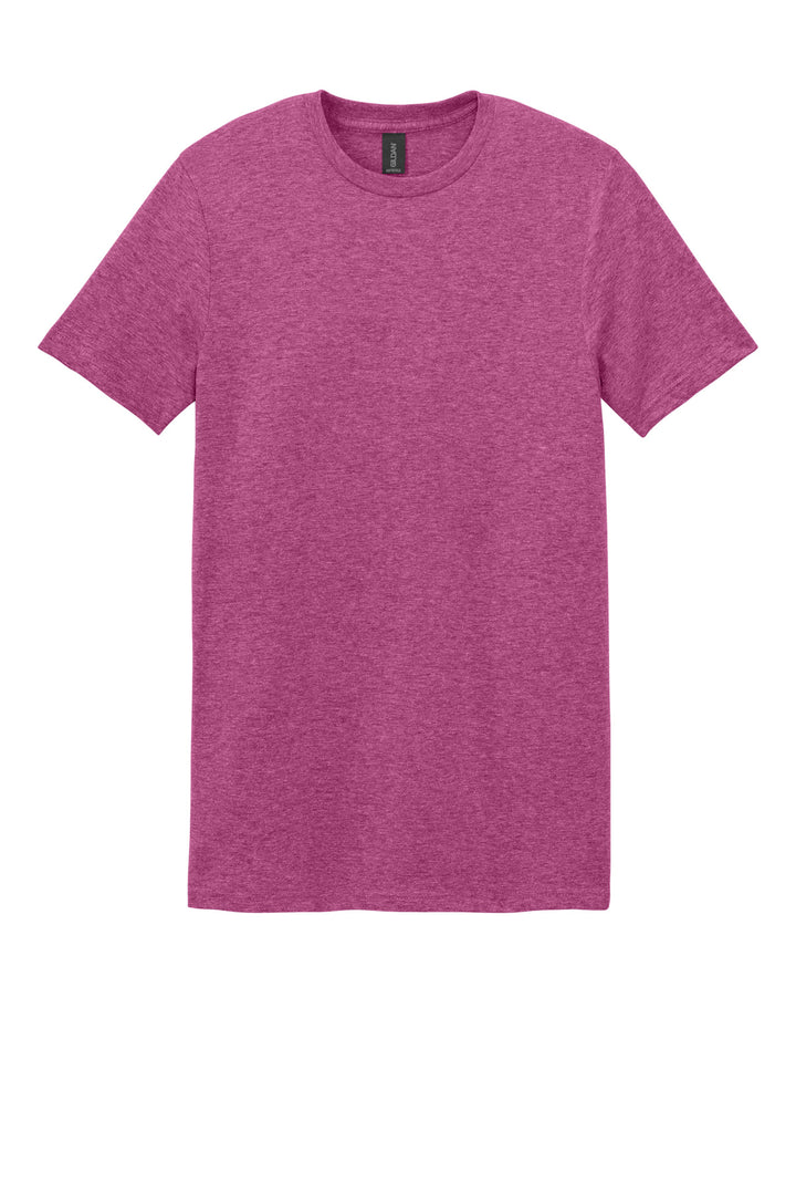 Front View of HthrBerry Gildan Softstyle T-Shirt. 64000
