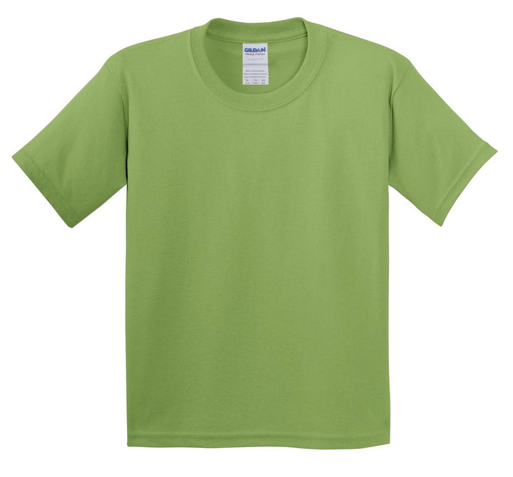 Front View of Kiwi Gildan - Youth Heavy Cotton 100% Cotton T-Shirt. 5000B