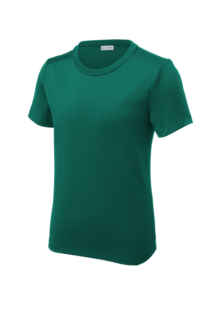 Front View of Marine Green Sport-Tek Youth Posi-UV Pro Tee. YST420