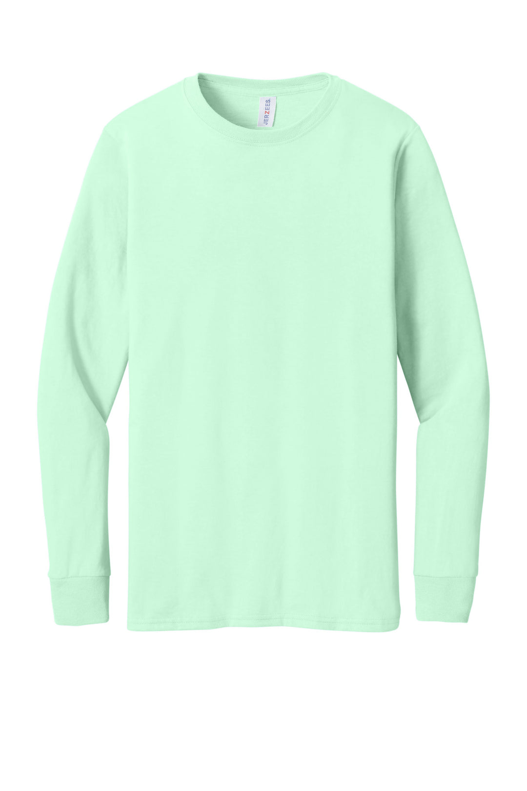 Front View of MintToBe Jerzees Premium Blend Ring Spun Long Sleeve T-Shirt 560LS