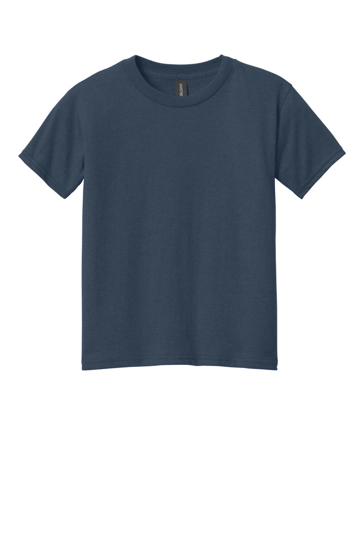 Front View of NavyMist Gildan Youth Softstyle CVC Tee 64000BCVC