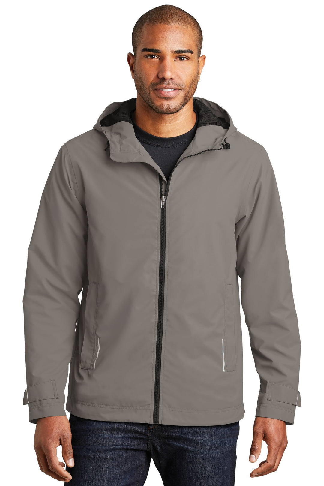 Front View of Northern Grey Port Authority Northwest Slicker. J7710