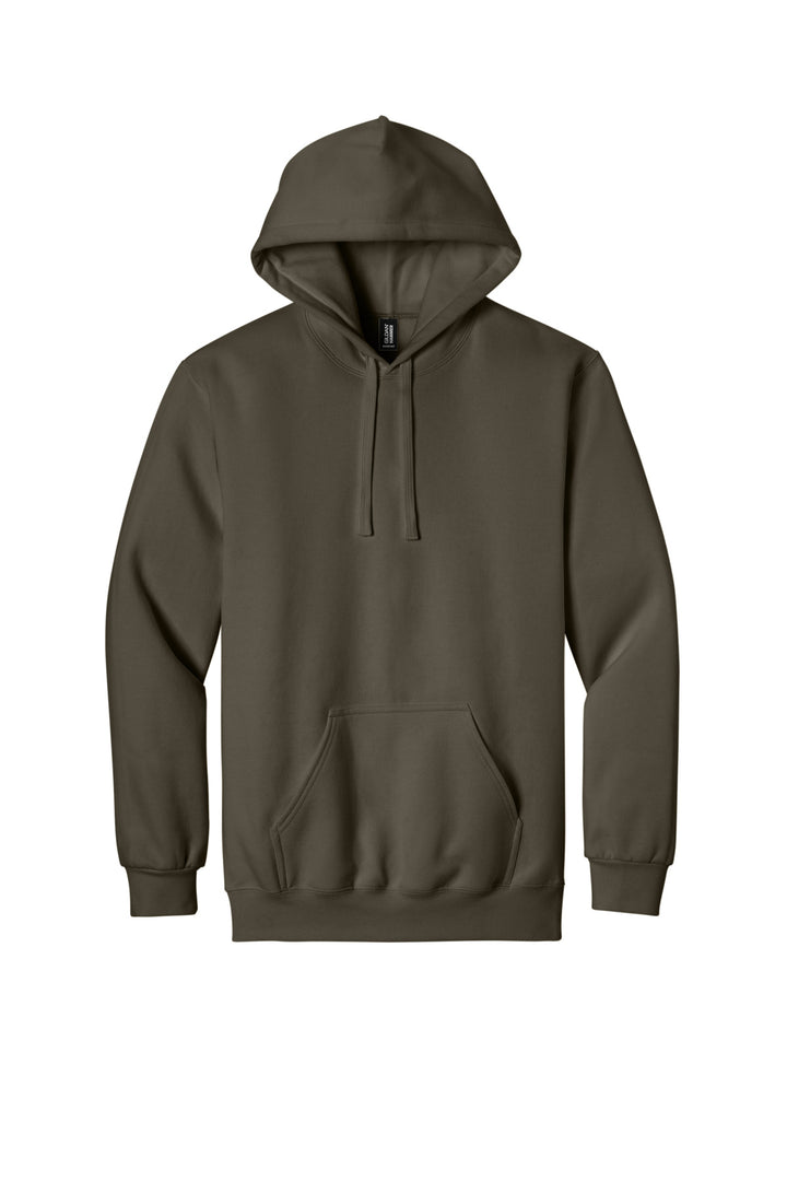 Front View of Olive Gildan Hammer Maxweight Hooded Sweatshirt 19500