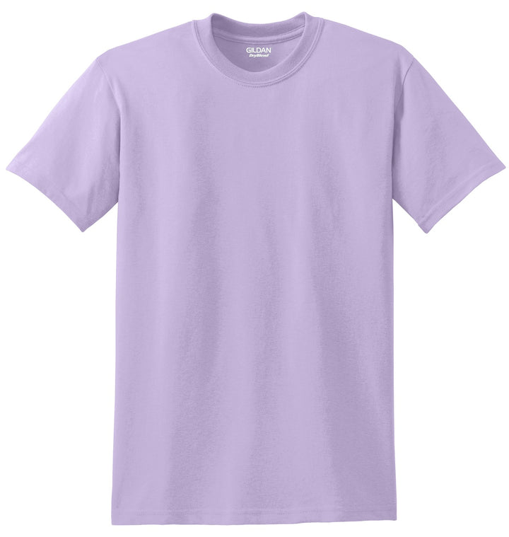 Front View of Orchid Gildan DryBlend 50 Cotton/50 Poly T-Shirt. 8000