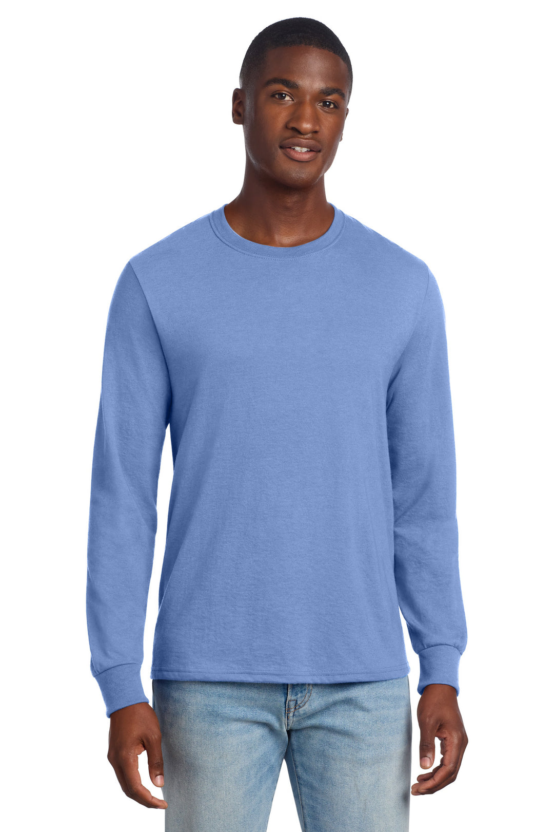 Front View of PurpleIris Jerzees Premium Blend Ring Spun Long Sleeve T-Shirt 560LS