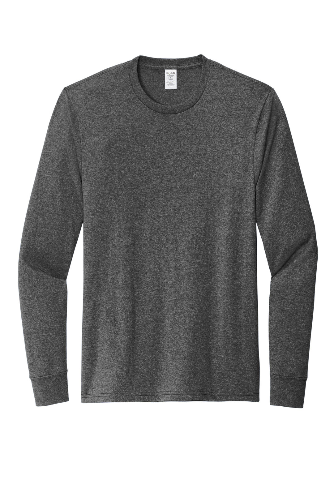 Front View of RldedChrHr Allmade Unisex Long Sleeve Recycled Blend Tee AL6204