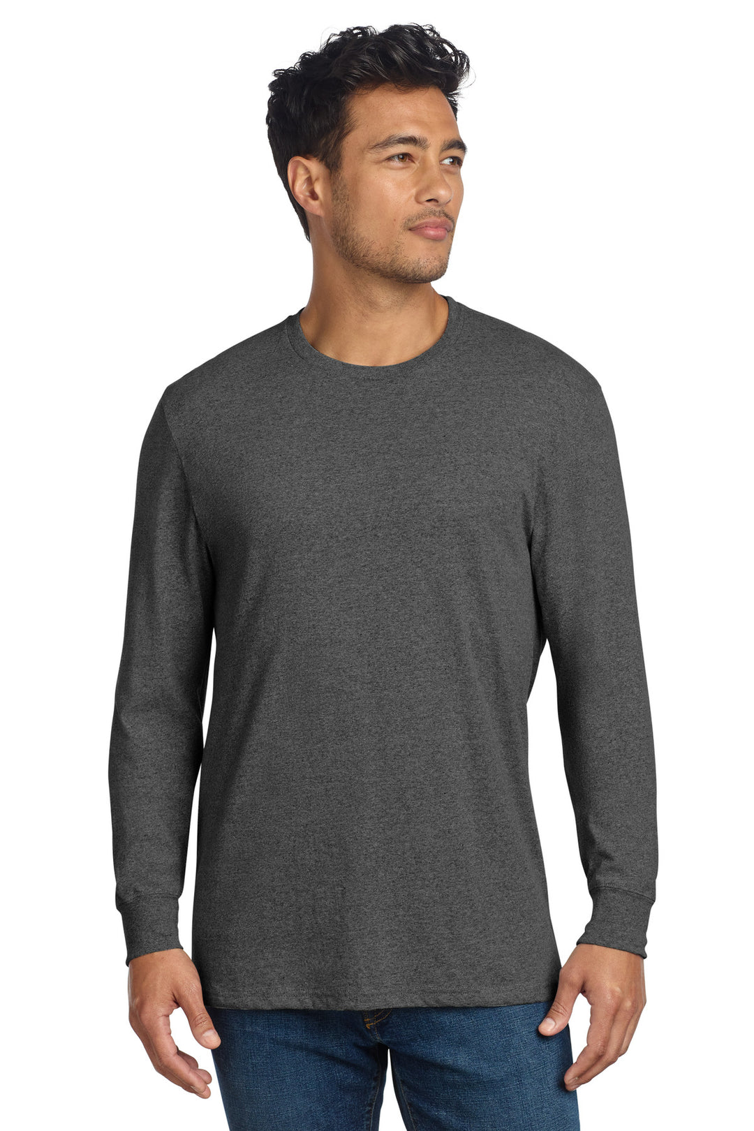 Front View of RldedChrHr Allmade Unisex Long Sleeve Recycled Blend Tee AL6204