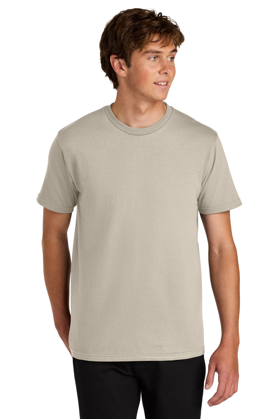 Front View of Sand Gildan Softstyle Midweight Tee 65000
