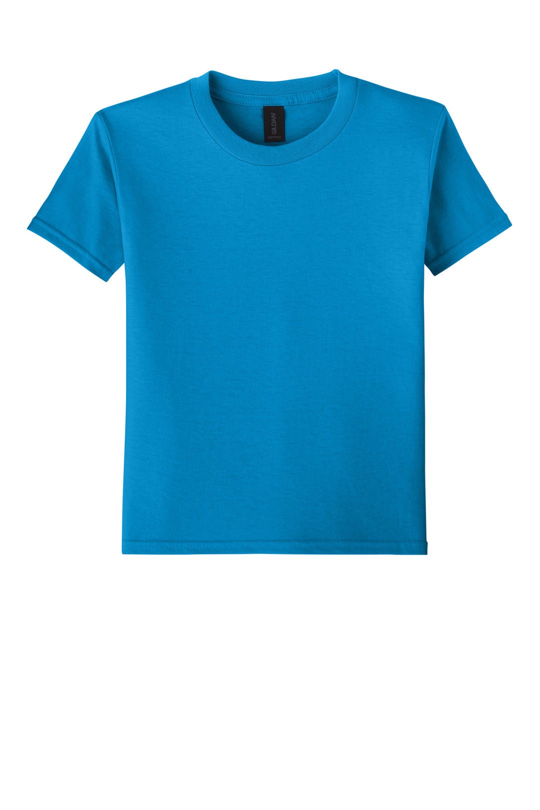 Front View of Sapphire Gildan Youth Softstyle T-Shirt 64000B