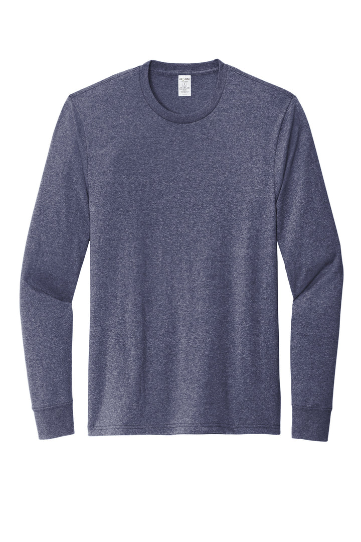 Front View of SlvgdNvyHt Allmade Unisex Long Sleeve Recycled Blend Tee AL6204