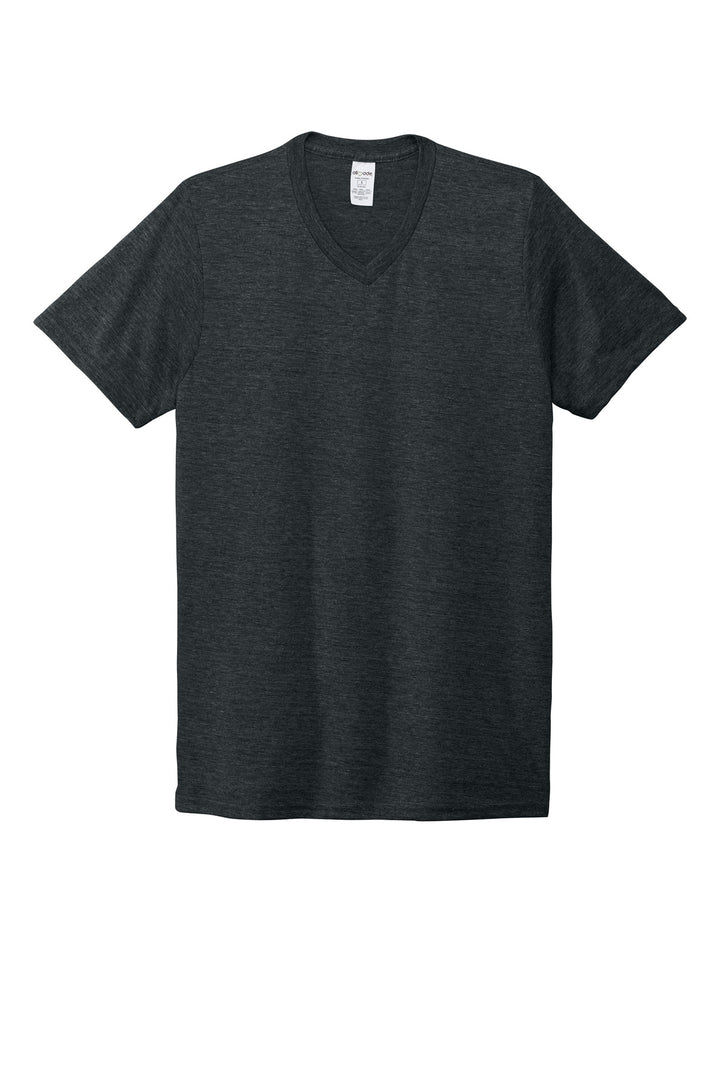 Front View of Space Black Allmade Unisex Tri-Blend V-Neck Tee AL2014