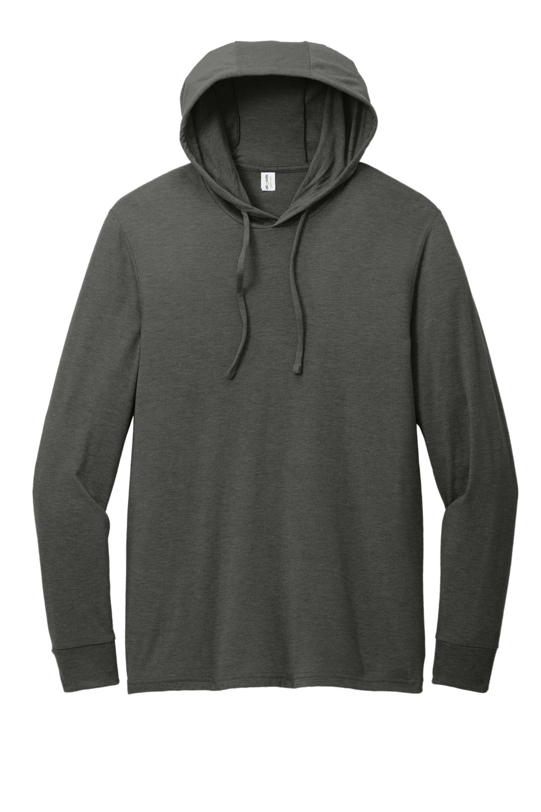 Front View of SpaceBlack Allmade Unisex Tri-Blend Hoodie Tee AL6003