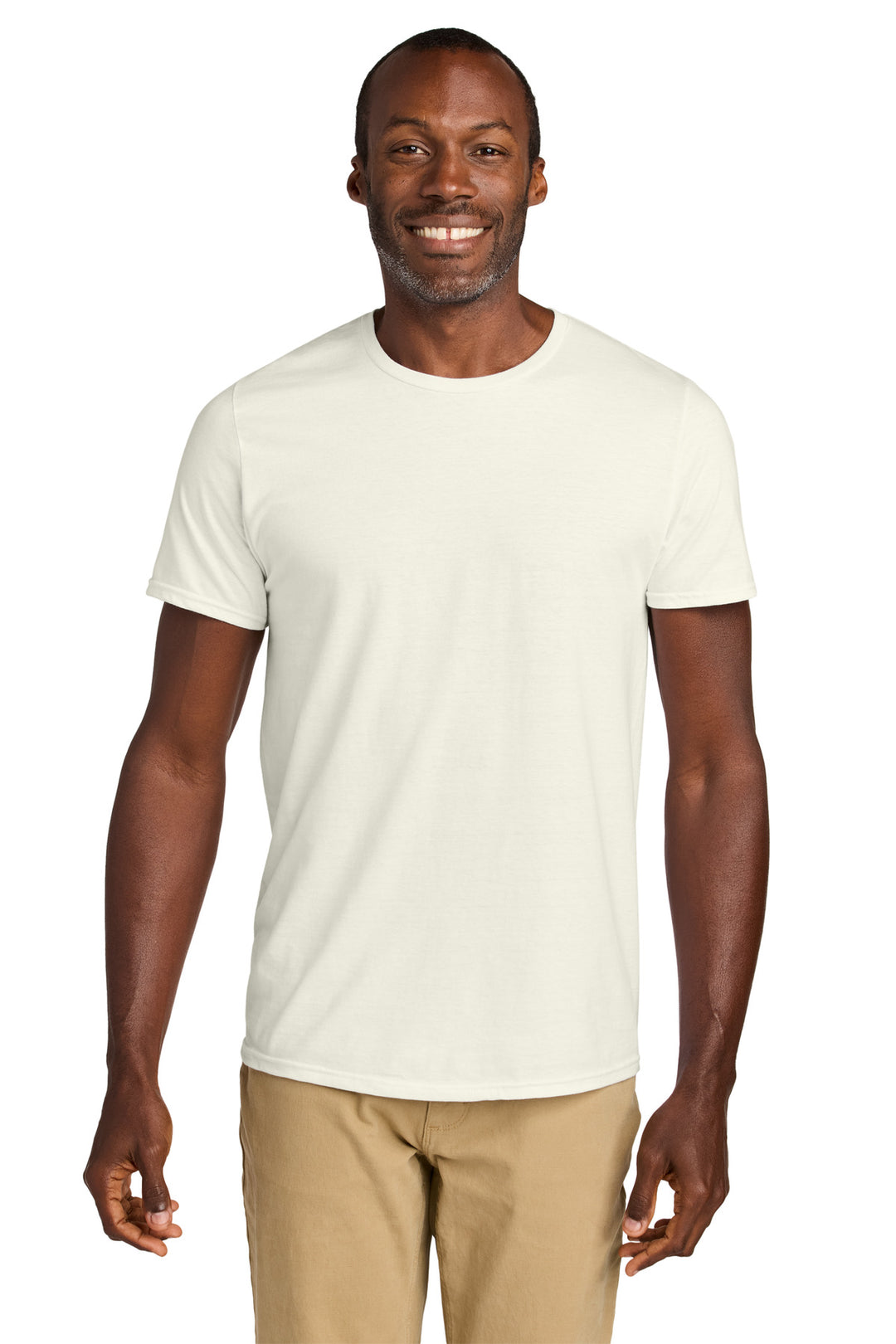 Front View of SwtCrmHthr Jerzees Classics Unisex Cotton T-Shirt 363M