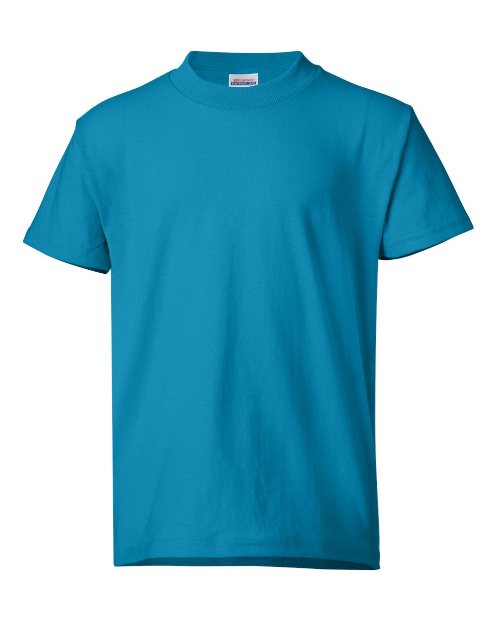 Front View of Teal Ecosmart™ Youth T-Shirt - 5370