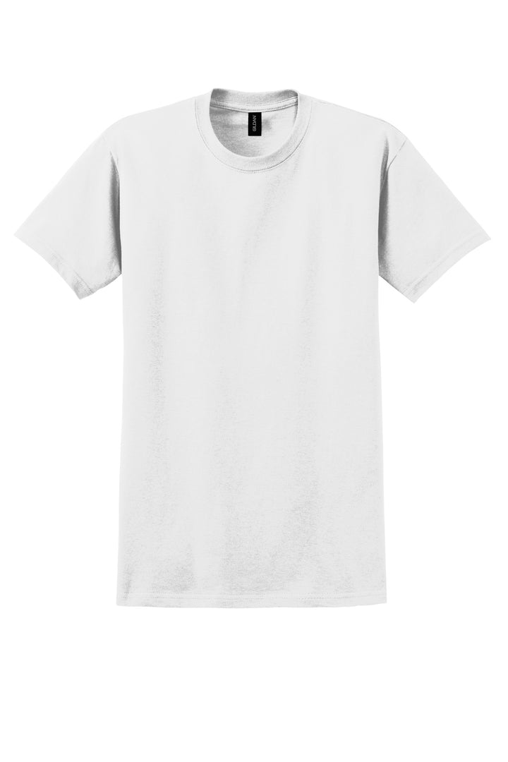 Front View of White Gildan - Ultra Cotton 100% US Cotton T-Shirt. 2000
