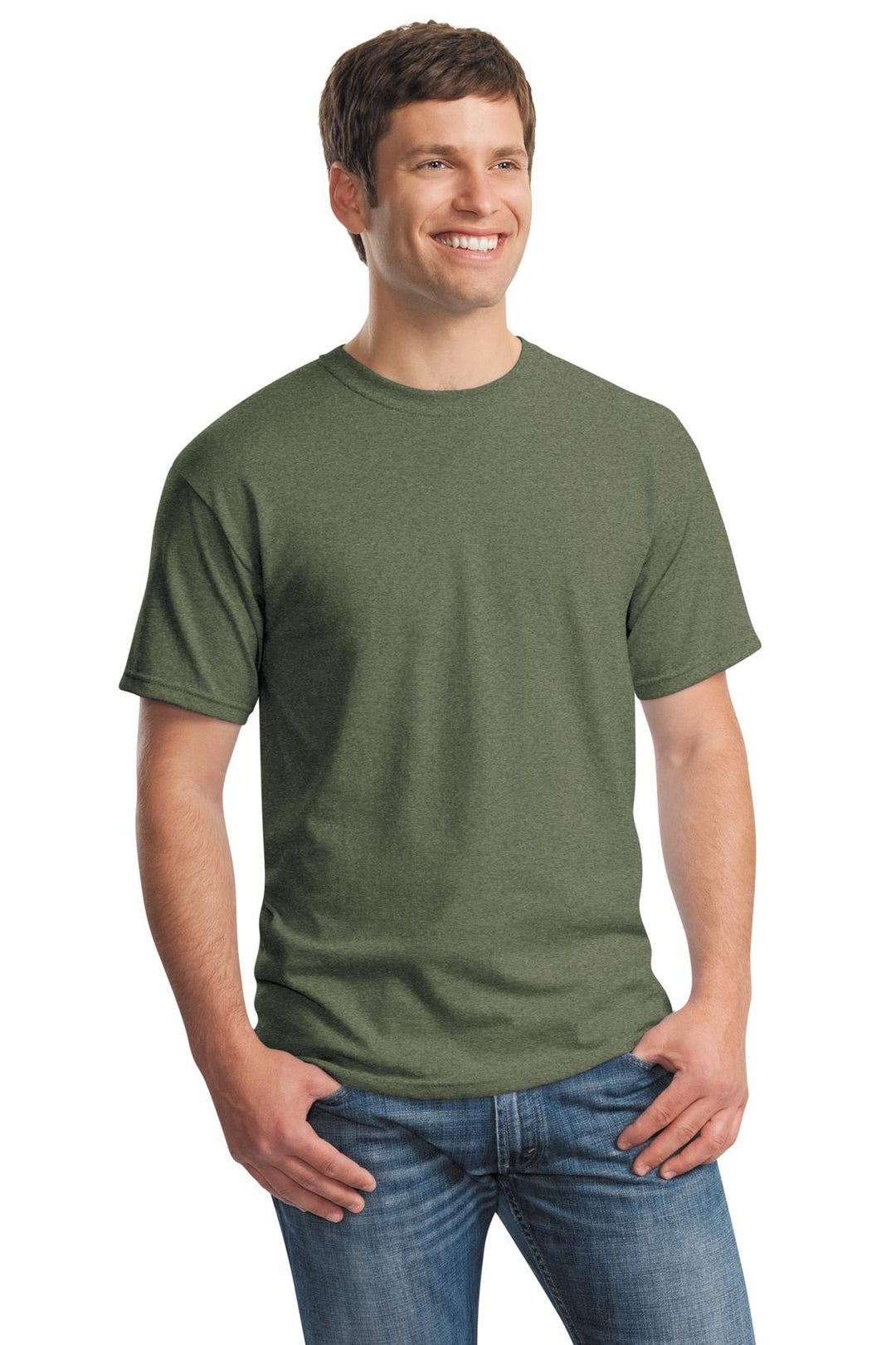 Hthr Mltry Grn Gildan - Heavy Cotton 100% Cotton T-Shirt. 5000