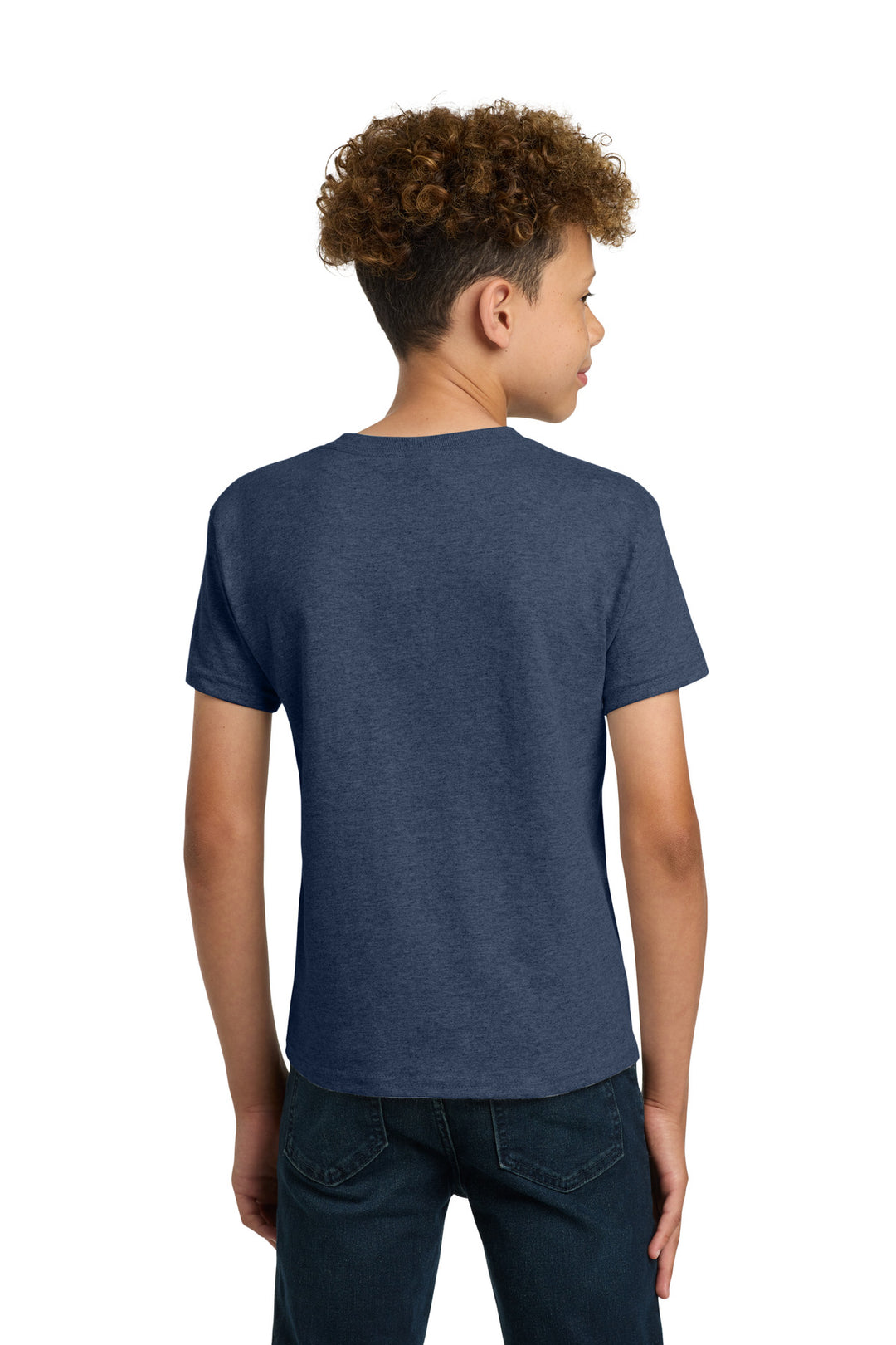 HthrNavy Gildan - Youth Heavy Cotton 100% Cotton T-Shirt. 5000B