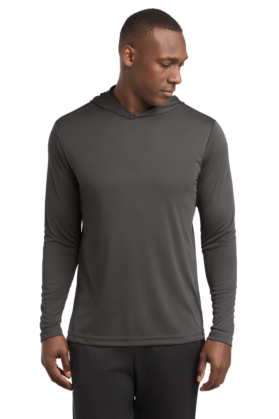 Iron Grey Sport-Tek PosiCharge Competitor Hooded Pullover. ST358