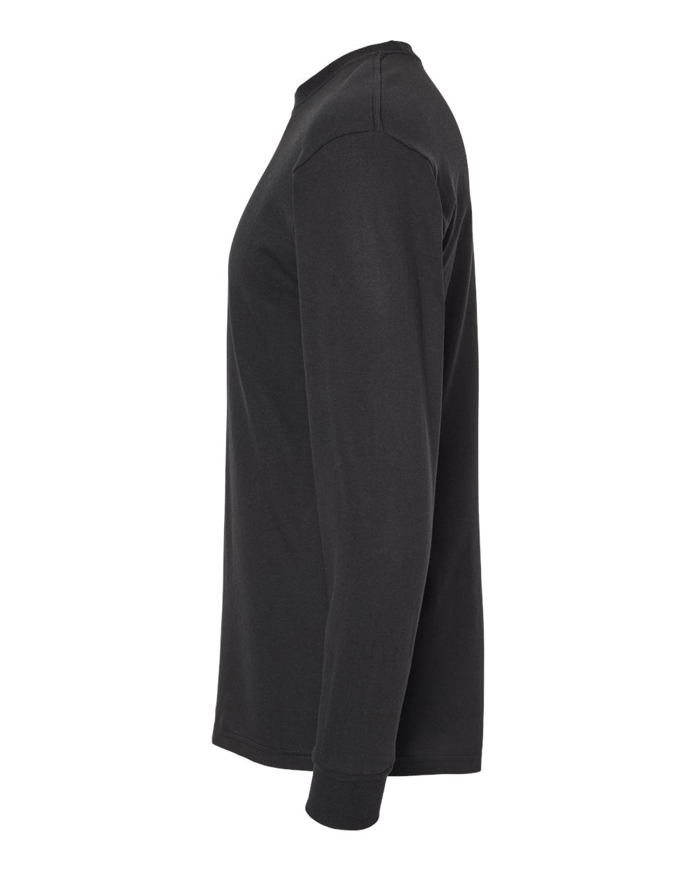 Left View of Black Gold Soft Touch Long Sleeve T-Shirt - 4820