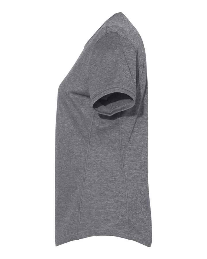 Left View of Black Heather Women's Sport T-Shirt - A377