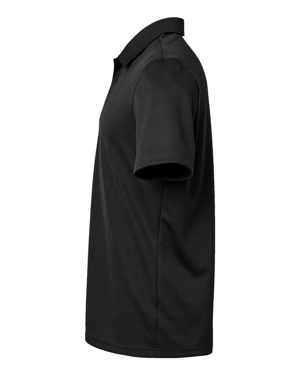 Left View of Black Micro Pique Polo - A580