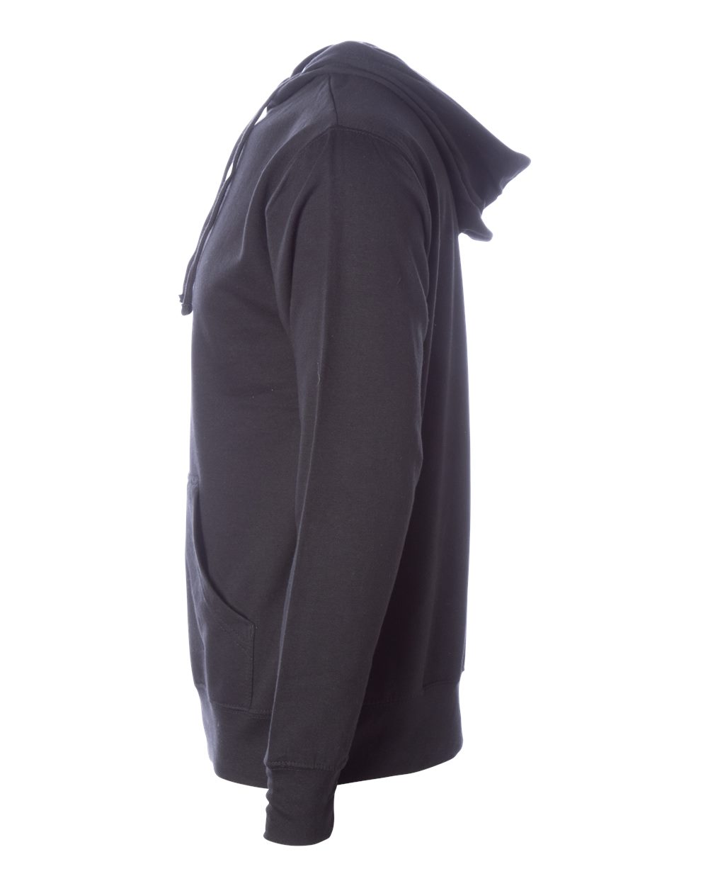 Left View of Black Midweight Hooded Sweatshirt - SS4500